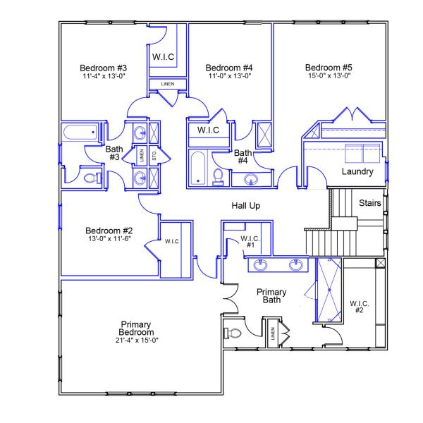 2D floor plan layout of this home in Fieldstone, Lexington, NC (Image 4).