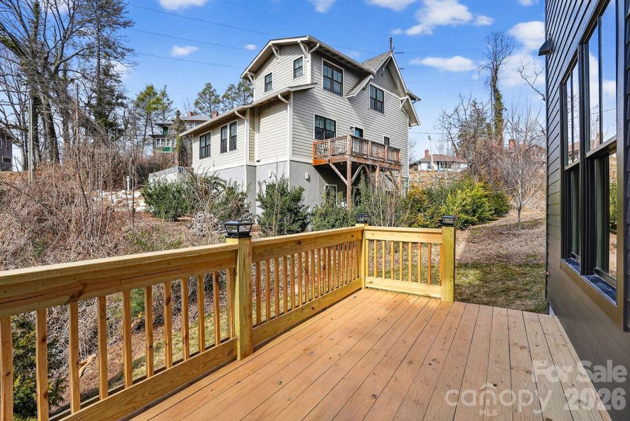 Exterior details and patio area of a home in , Asheville (Image 27).