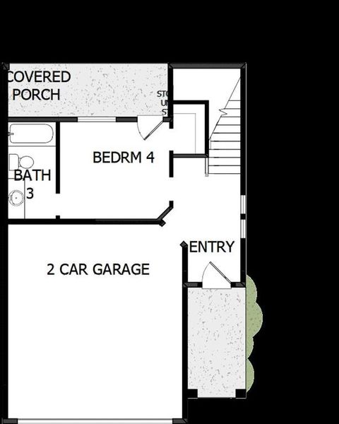 2D floor plan layout of this home in Trails at Waterside - Villas Series, Fort Worth, TX (Image 4). 2D floor plan layout of this home in Trails at Waterside - Villas Series, Fort Worth, TX (Image 4).