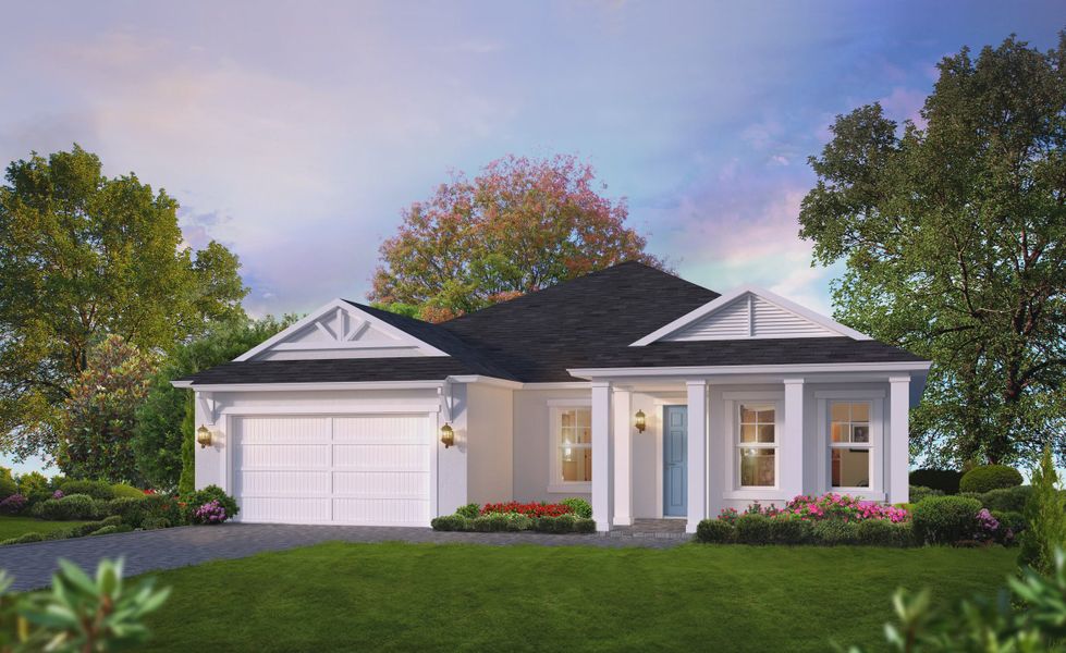 Representative exterior photo of a completed home built from the Juliette II by ICI Homes in Plantation Bay, Ormond Beach, FL (Image 4).
