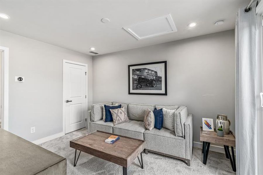 Representative furnished interior of a home built from the Clarendon 4 Story by Ryan Homes in Ashmore Square, Charlotte (Image 14).