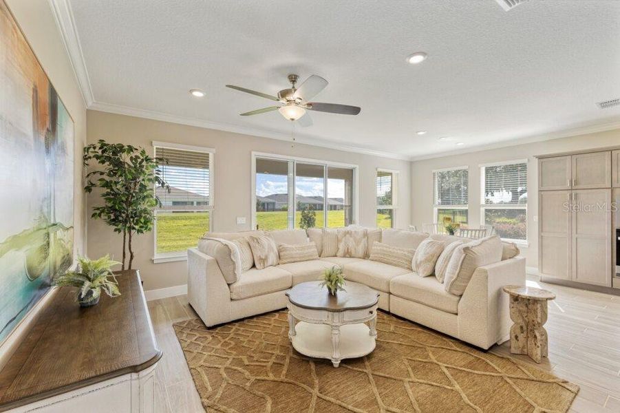 Furnished interior view inside a new home in Ocala Preserve, Ocala (Image 9). Furnished interior view inside a new home in Ocala Preserve, Ocala (Image 9).