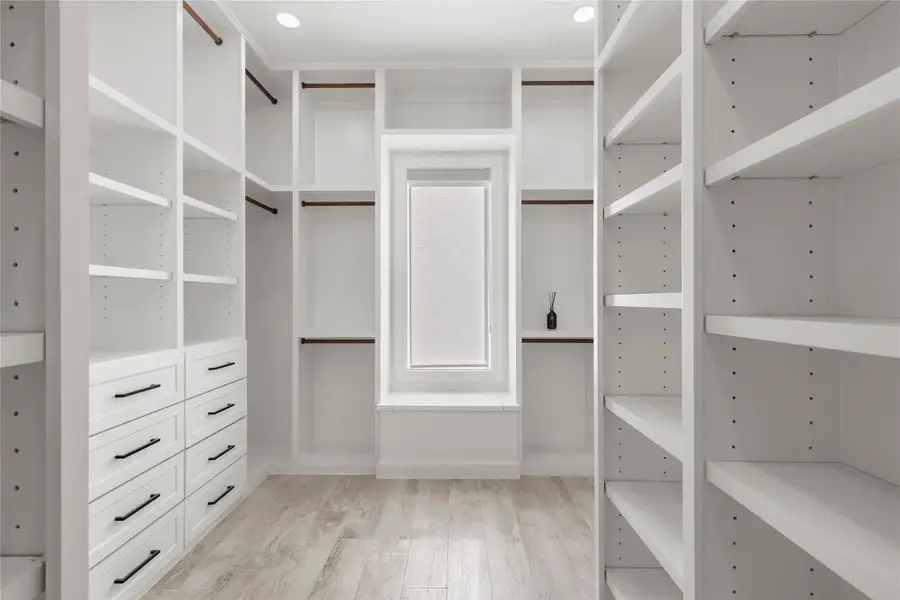 This sizeable closet offers ample storage This sizeable closet offers ample storage