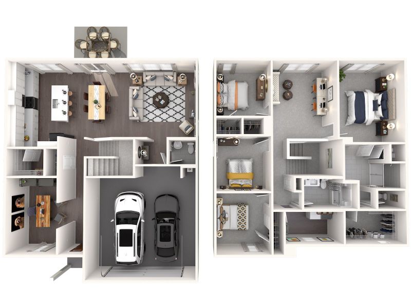 2D floor plan layout for the Dakota by Meritage Homes in River Ridge, Clarksville, TN (Image 4).