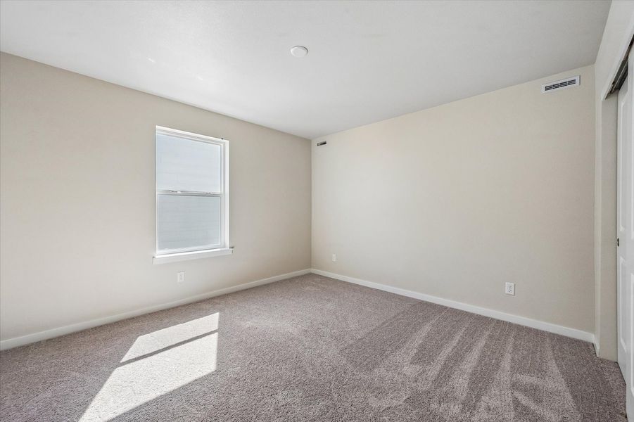 A room with a carpet and a rug.