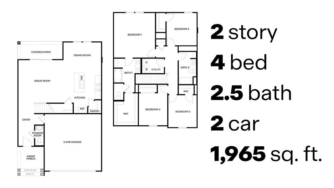 2D floor plan layout for the Grace by D.R. Horton in Coronet at Gladden Farms, Marana, AZ (Image 3).