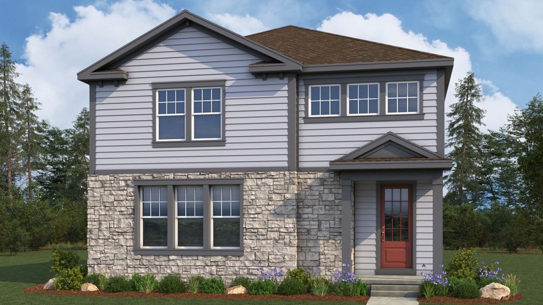 Representative exterior photo of a completed home built from the Monarch by Brightland Homes in Windler Single Family Homes, Aurora, CO (Image 2).