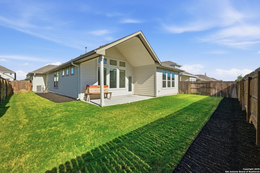 Exterior details and patio area of a home in August Fields, New Braunfels (Image 3). Exterior details and patio area of a home in August Fields, New Braunfels (Image 3).