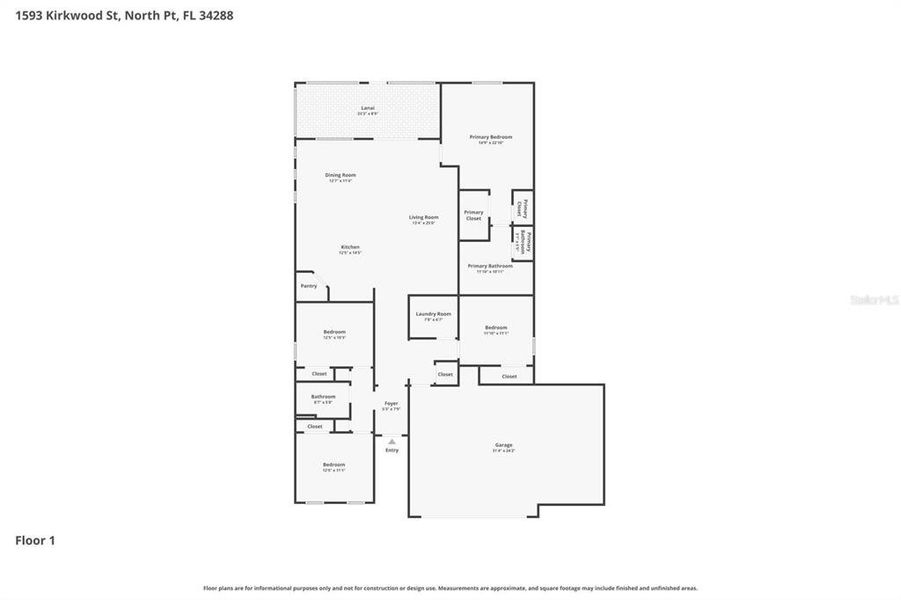 2D floor plan layout of this home in , North Port, FL (Image 5). 2D floor plan layout of this home in , North Port, FL (Image 5).