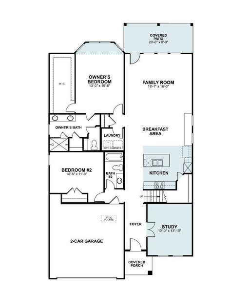 2D floor plan layout of this home in Edgewood, Leander, TX (Image 5).