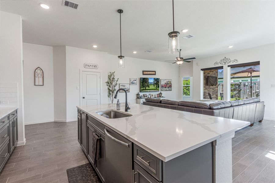 View from kitchen to living area.
