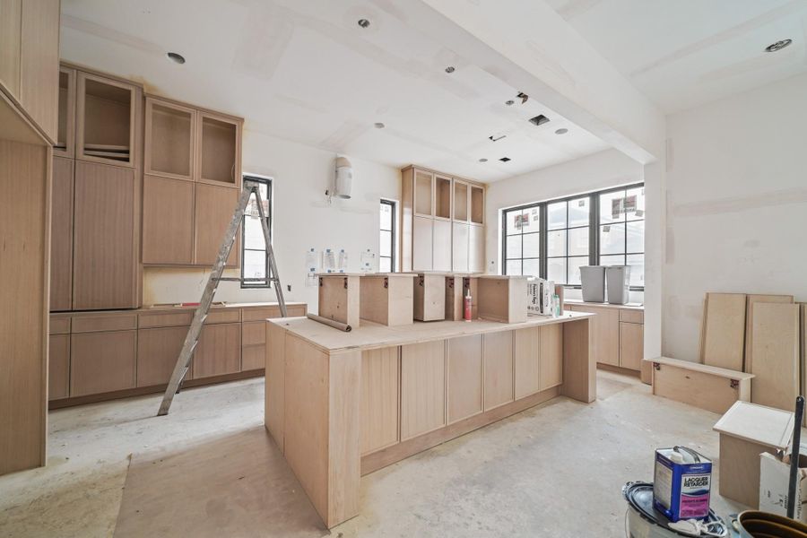 The 10' island offers comfortable seating for 5 stools!