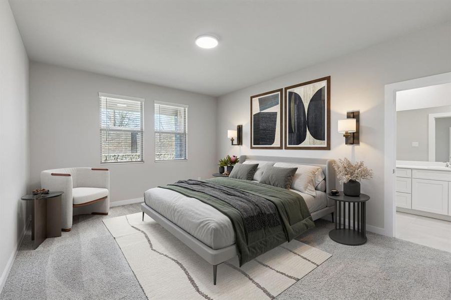 Primary Suite in the Holden home plan by Trophy Signature Homes – REPRESENTATIVE PHOTO Primary Suite in the Holden home plan by Trophy Signature Homes – REPRESENTATIVE PHOTO