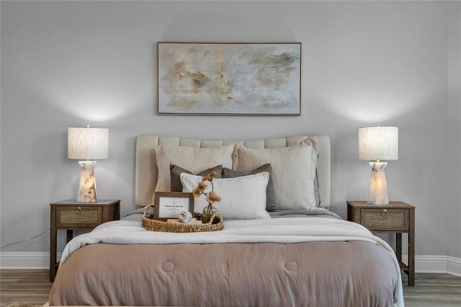 Bedroom featuring wood finished floors Bedroom featuring wood finished floors