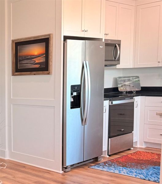 Stainless steel appliances.