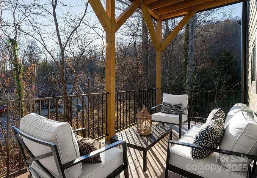 Exterior details and patio area of a home in , Asheville (Image 23).