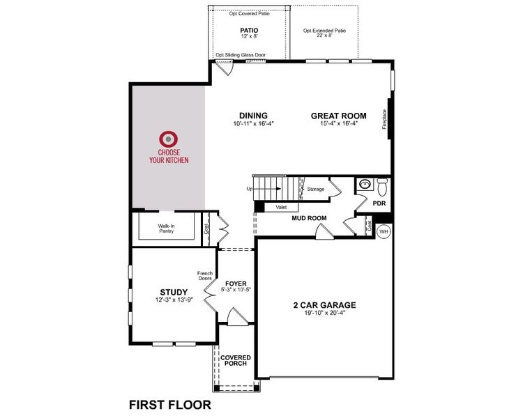 2D floor plan layout for the Canton Ii by Beazer Homes in Heirloom Landing, Auburn, GA (Image 3). 2D floor plan layout for the Canton Ii by Beazer Homes in Heirloom Landing, Auburn, GA (Image 3).