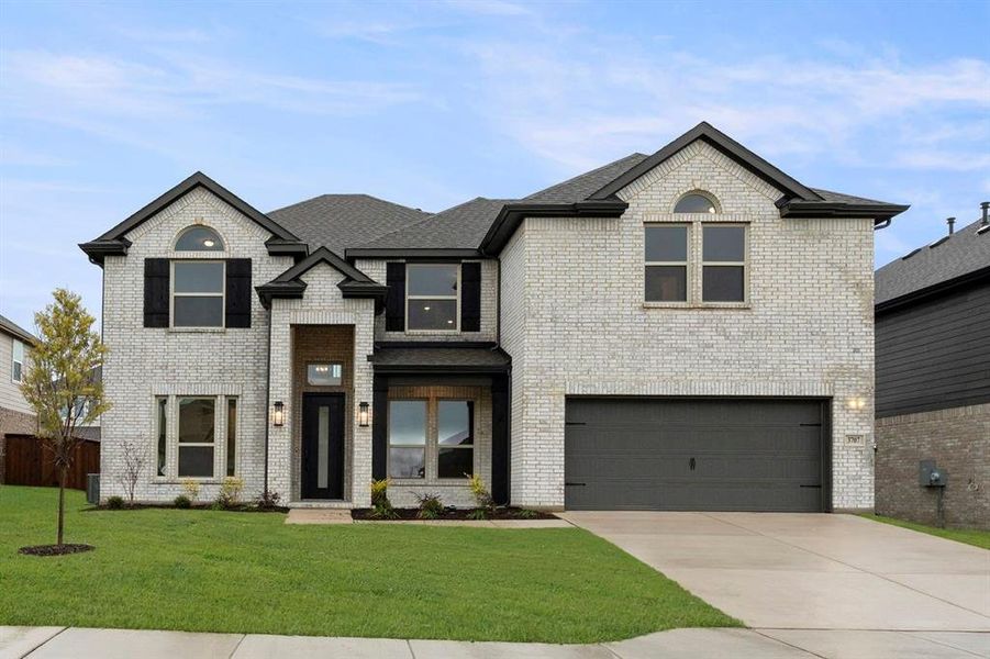 Front exterior of a new home in Westside Preserve, Midlothian, TX, highlighting curb appeal (Image 1).