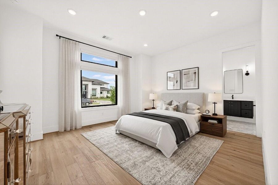 Downstairs Bedroom 1: *Virtually Staged** to showcase the space’s versatile design potential and inspire a variety of furnishing and décor possibilities. Images are for illustrative purposes only and may not reflect the room’s current appearance or actual furnishings.