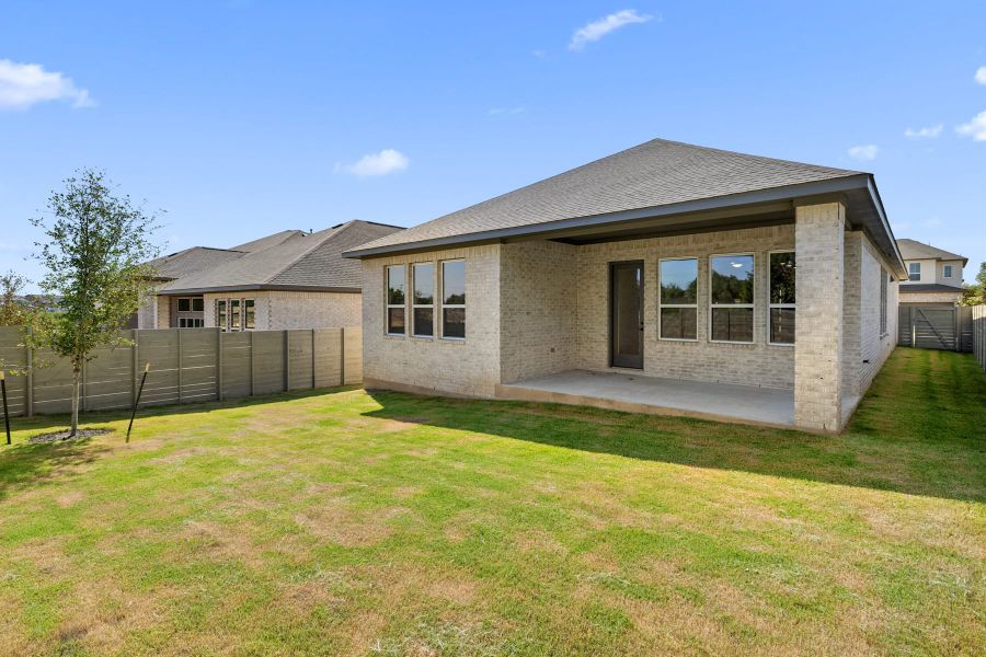 Exterior details and patio area of a home in Wolf Ranch, Georgetown (Image 22).