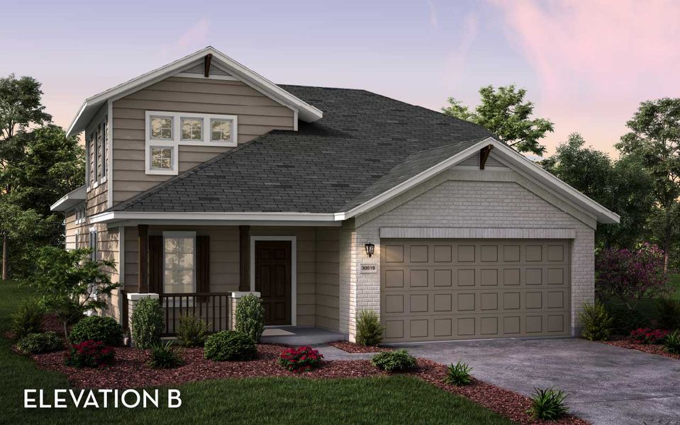 Representative exterior photo of a completed home built from the Chinook by CastleRock Communities in Hughes Landing, Dickinson, TX (Image 2).