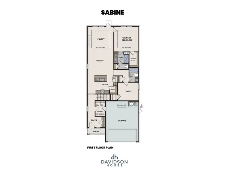 2D floor plan layout for the The Sabine F by Davidson Homes LLC in Emberly, Beasley, TX (Image 3). 2D floor plan layout for the The Sabine F by Davidson Homes LLC in Emberly, Beasley, TX (Image 3).