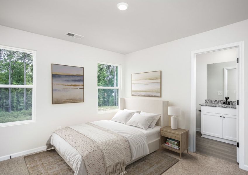 Each bedroom has windows and a closet