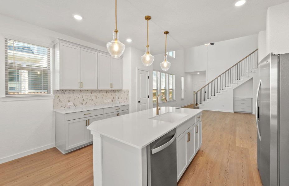 Furnished interior view inside a new home in Santa Rita Ranch, Liberty Hill (Image 11). Furnished interior view inside a new home in Santa Rita Ranch, Liberty Hill (Image 11).
