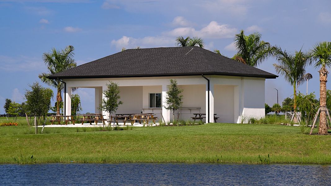 Exterior details and patio area of a home in Skye Ranch Community Group Page, Sarasota (Image 4).