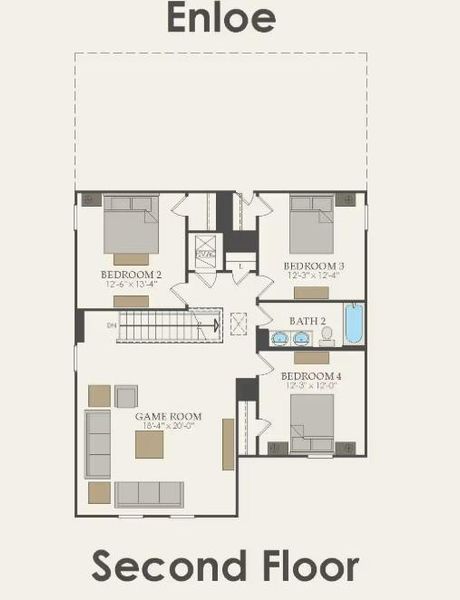 Centex Homes, Enloe/LS201 floor plan second level Centex Homes, Enloe/LS201 floor plan second level