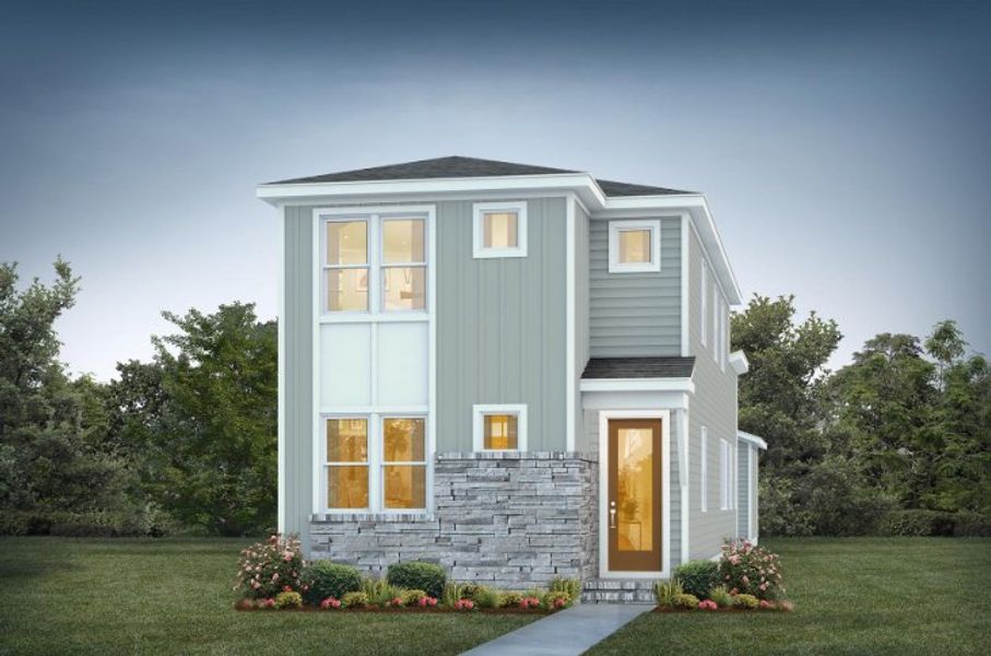 Representative exterior photo of a completed home built from the Evergreen B by Homes by Dickerson in Chatham Park, Pittsboro, NC (Image 1). Representative exterior photo of a completed home built from the Evergreen B by Homes by Dickerson in Chatham Park, Pittsboro, NC (Image 1).