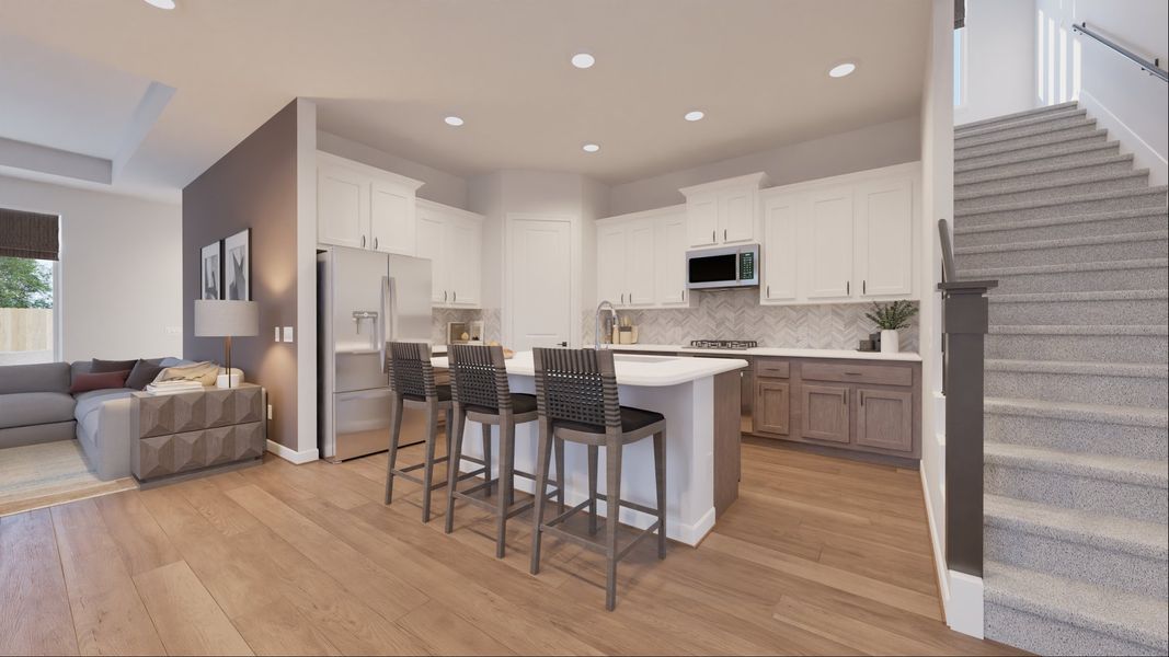 Furnished interior view inside a new home in 6 Creeks, Kyle (Image 6).