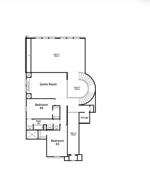2D floor plan layout for the Telford by Highland Homes in Mantua Point, Van Alstyne, TX (Image 18).