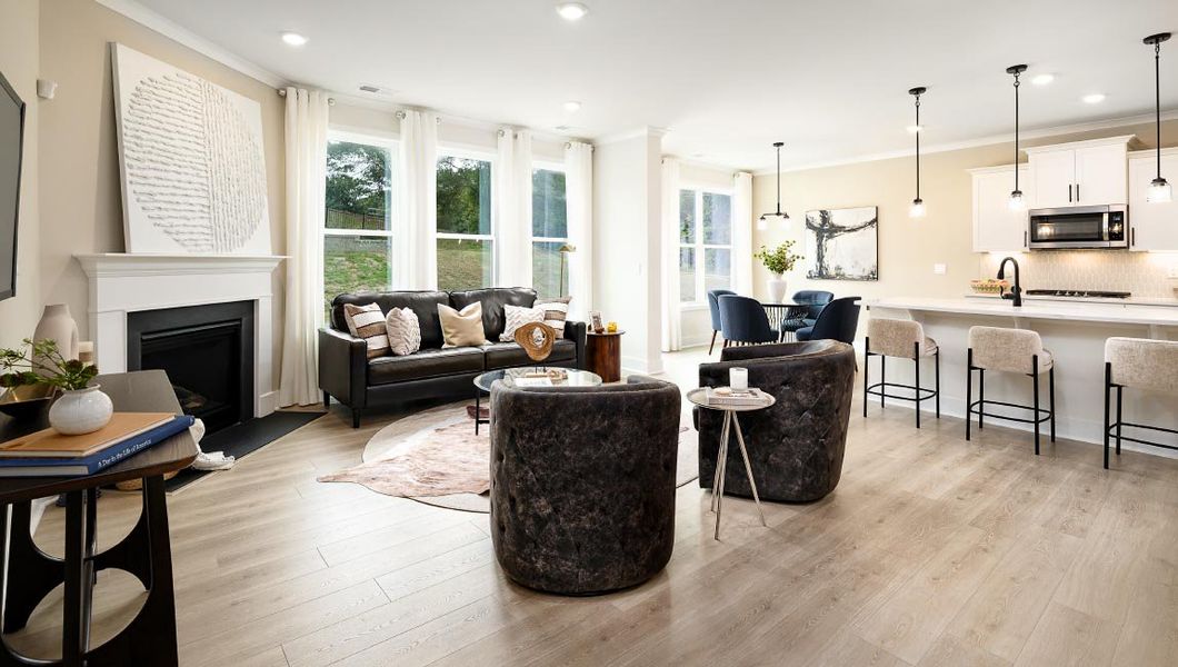 Furnished interior view inside a new home in Sanctuary at Southgate, Indian Trail (Image 13). Furnished interior view inside a new home in Sanctuary at Southgate, Indian Trail (Image 13).