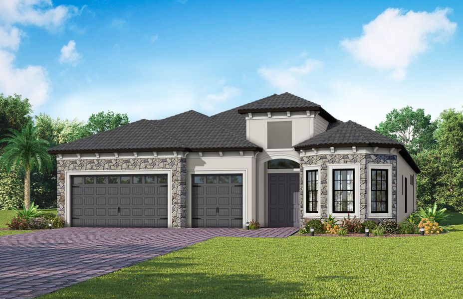 Representative exterior photo of a completed home built from the Layton by Del Webb in Del Webb Naples, Ave Maria, FL (Image 22). Representative exterior photo of a completed home built from the Layton by Del Webb in Del Webb Naples, Ave Maria, FL (Image 22).