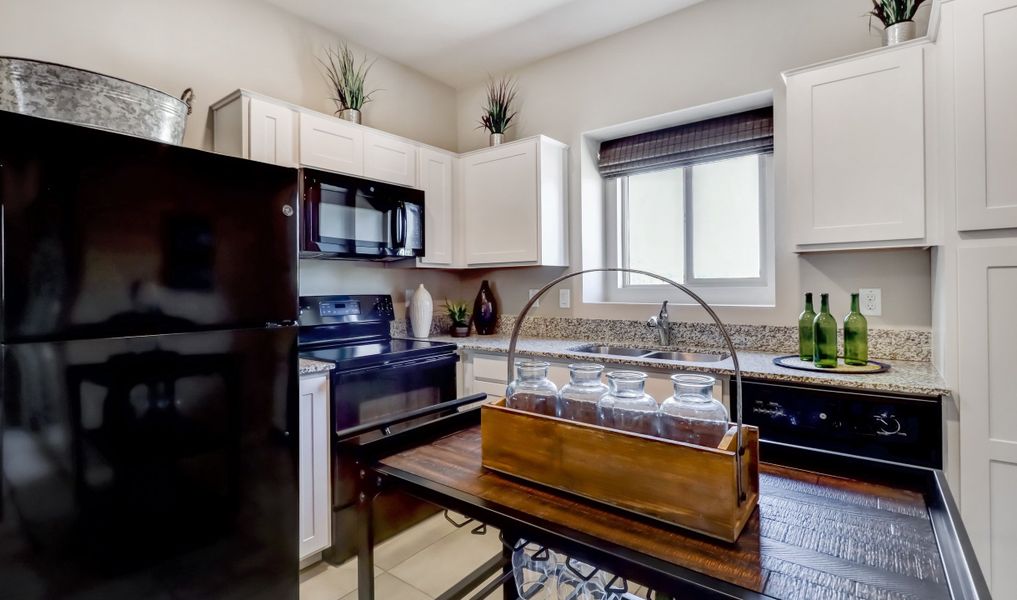 Kitchen with ample cabinet space