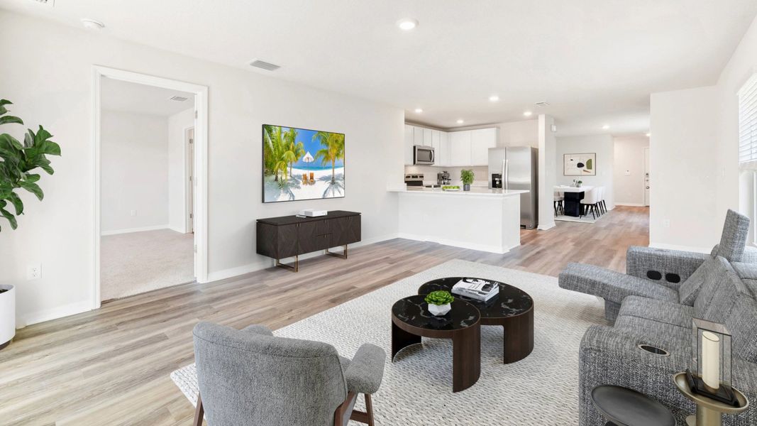 Furnished interior view inside a new home in Oakfield Trails, Parrish (Image 9). Furnished interior view inside a new home in Oakfield Trails, Parrish (Image 9).