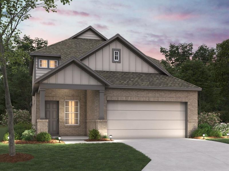 Front exterior of a new home in ValleyBrooke, Mesquite, TX, highlighting curb appeal (Image 17). Front exterior of a new home in ValleyBrooke, Mesquite, TX, highlighting curb appeal (Image 17).