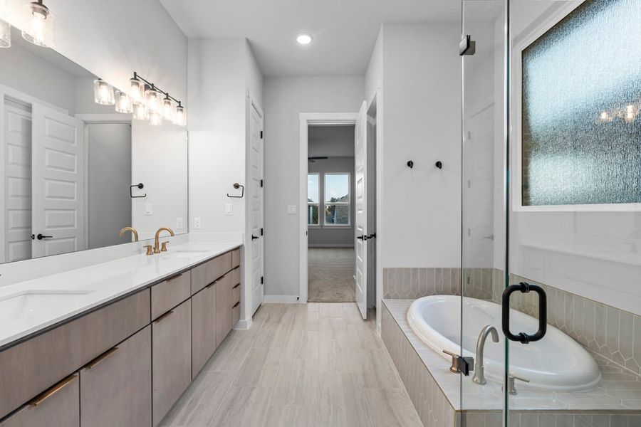 Furnished interior view inside a new home in Park Collection at Lariat, Liberty Hill (Image 17). Furnished interior view inside a new home in Park Collection at Lariat, Liberty Hill (Image 17).