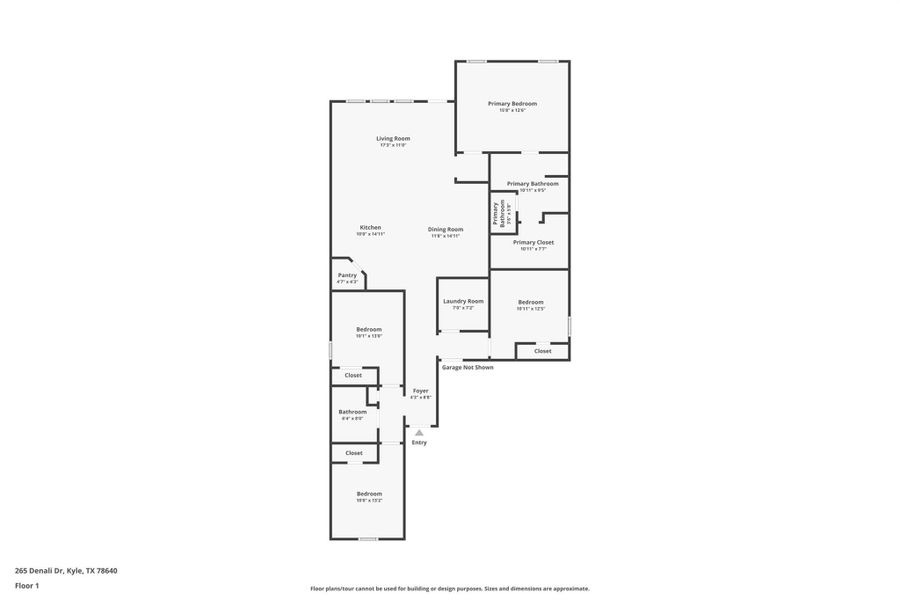 2D floor plan layout of this home in Paramount, Kyle, TX (Image 3).