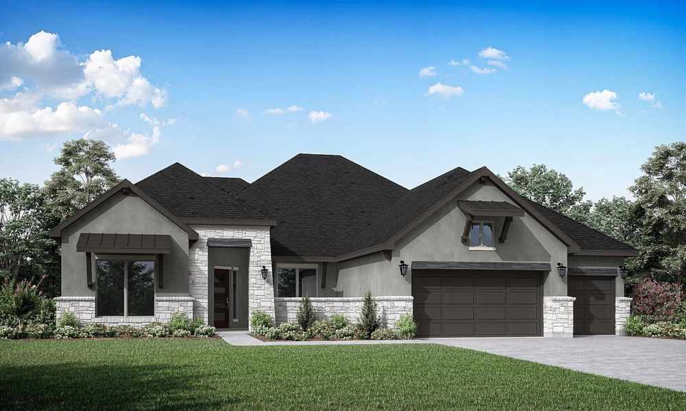 Perugia Floor Plan Elevation D in Audubon 80's, Magnolia | Sitterle Homes