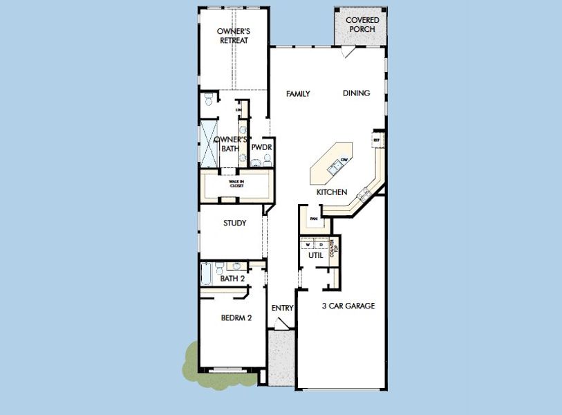 2D floor plan layout for the The Conner by David Weekley Homes in Kissing Tree – Spruce Series, San Marcos, TX (Image 3). 2D floor plan layout for the The Conner by David Weekley Homes in Kissing Tree – Spruce Series, San Marcos, TX (Image 3).