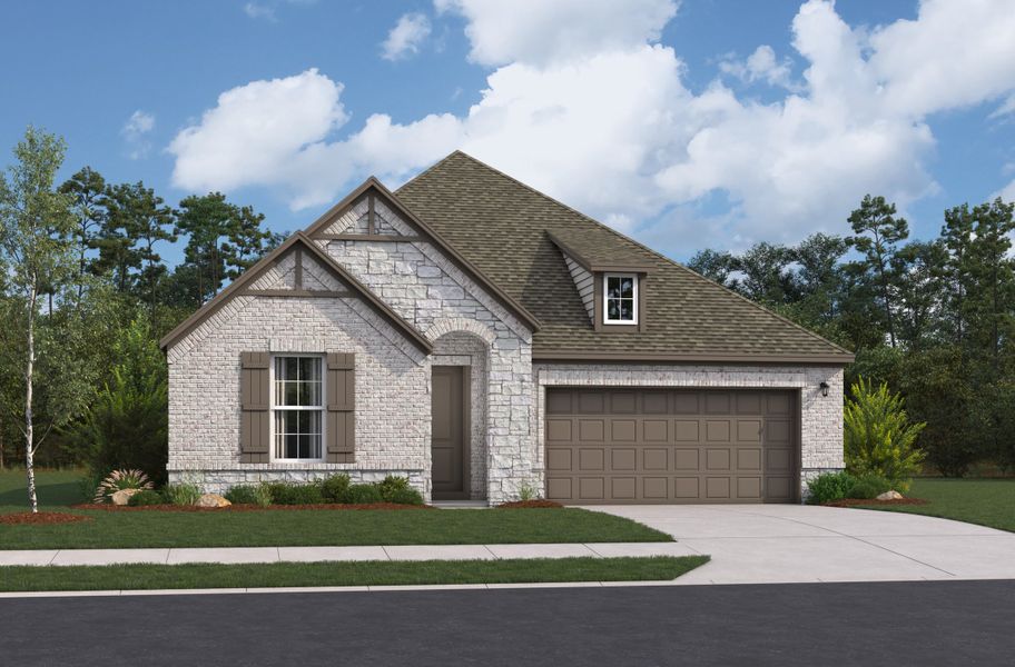 Representative exterior photo of a completed home built from the Guadalupe by Beazer Homes in Flat Creek, Castroville, TX (Image 4). Representative exterior photo of a completed home built from the Guadalupe by Beazer Homes in Flat Creek, Castroville, TX (Image 4).