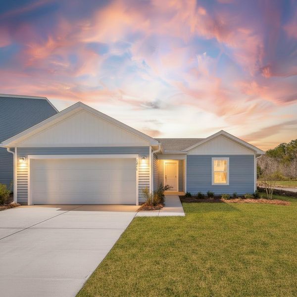 Front exterior of a new home in Essence at Elms Glen Single Family Homes, Ladson, SC, highlighting curb appeal (Image 26).