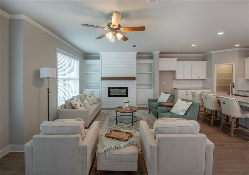 Furnished interior view inside a new home in , Flowery Branch (Image 4). Furnished interior view inside a new home in , Flowery Branch (Image 4).