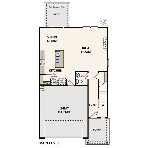 2D floor plan layout of this home in The Preserve at Camden Woods, Kingsland, GA (Image 3).
