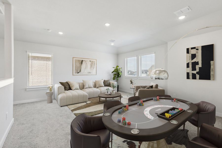 Game room in the Masters home plan by Trophy Signature Homes – REPRESENTATIVE PHOTO Game room in the Masters home plan by Trophy Signature Homes – REPRESENTATIVE PHOTO