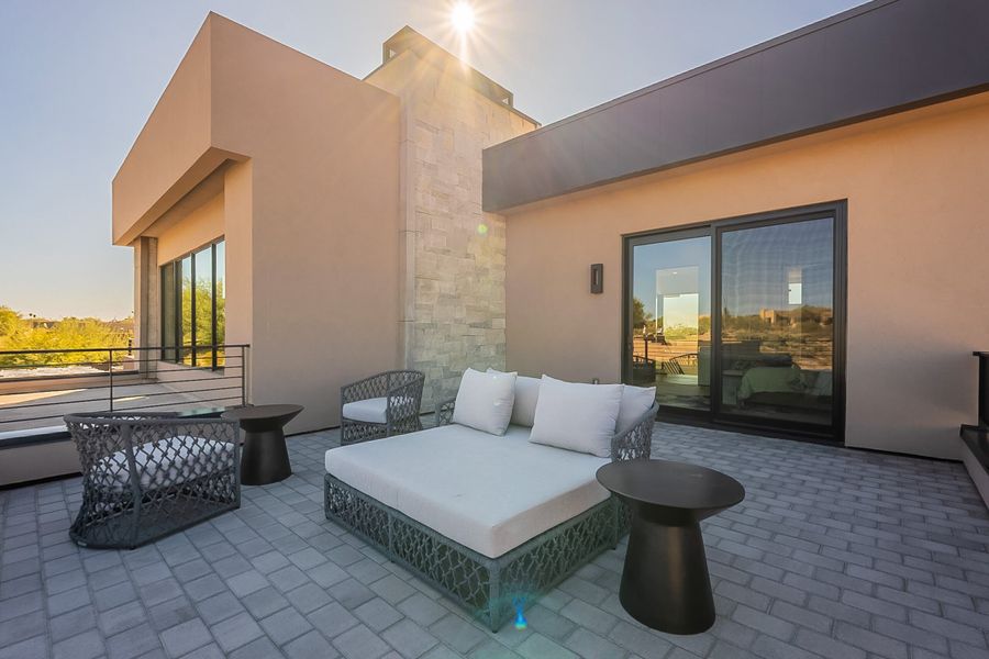 Exterior details and patio area of a home in Village at Seven Desert Mountain, Scottsdale (Image 3).