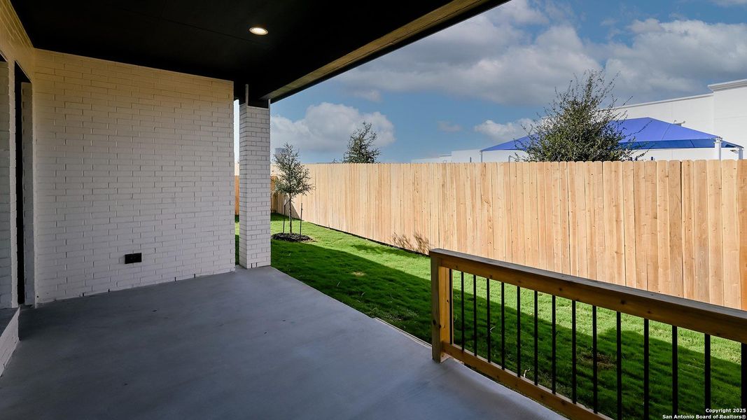 Exterior details and patio area of a home in Cibolo Valley Heights 65', Cibolo (Image 15).