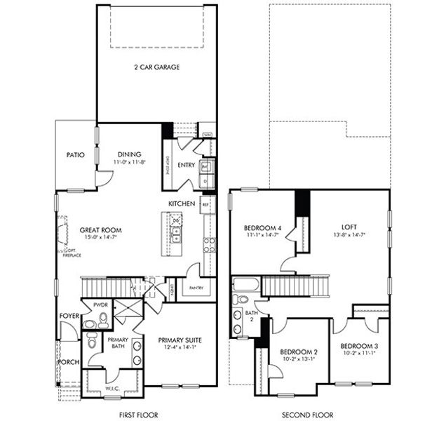 2D floor plan layout of this home in Benders Cove - Premier Series, Mount Juliet, TN (Image 1). 2D floor plan layout of this home in Benders Cove - Premier Series, Mount Juliet, TN (Image 1).